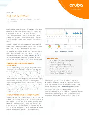 aruba airwave data sheet.